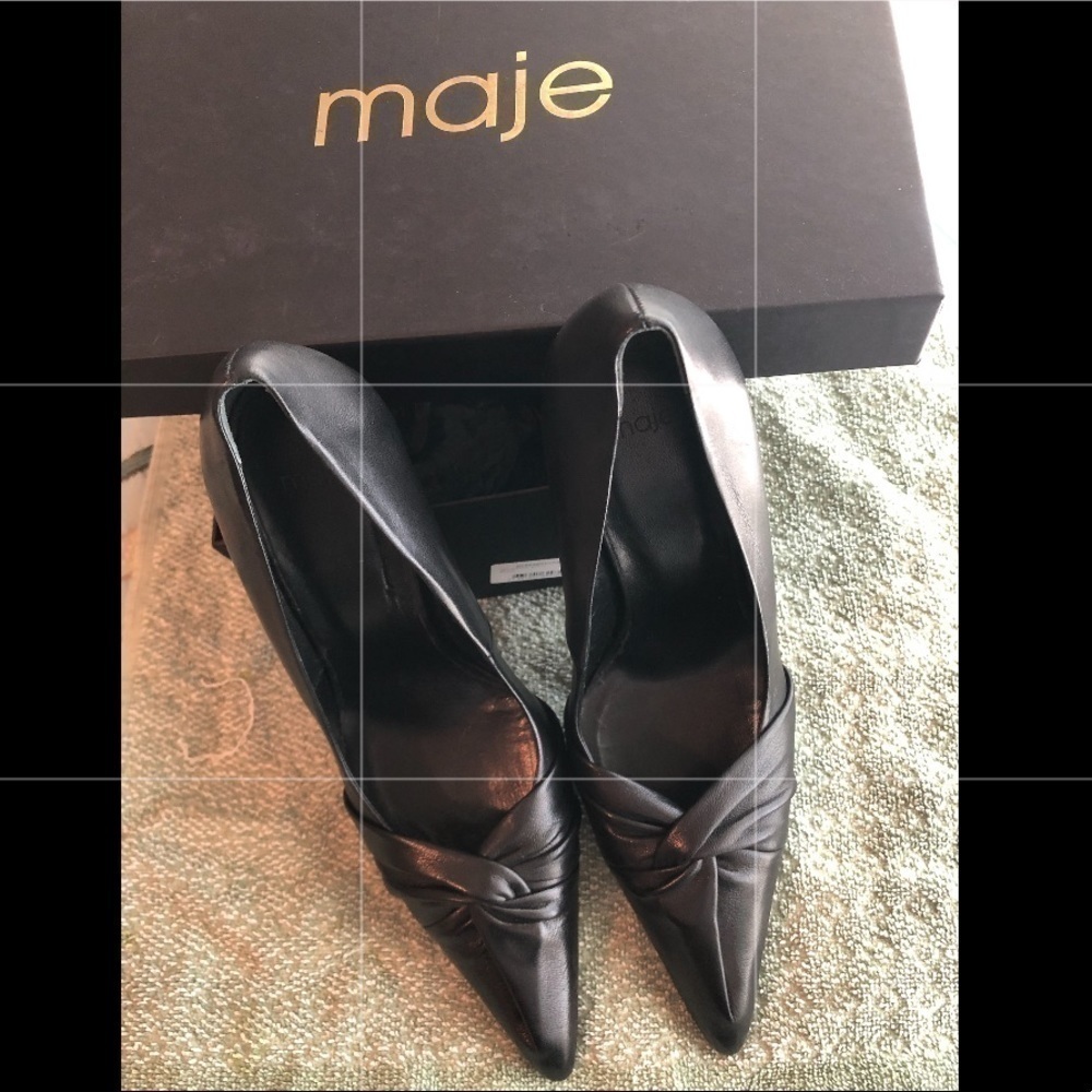 Maje Fabulous Heel Black Leather